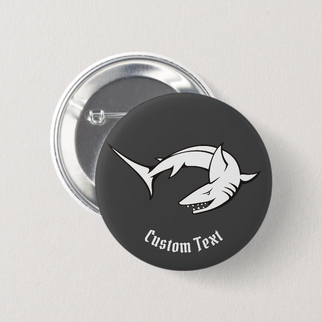 Shark 6 Cm Round Badge (Front & Back)