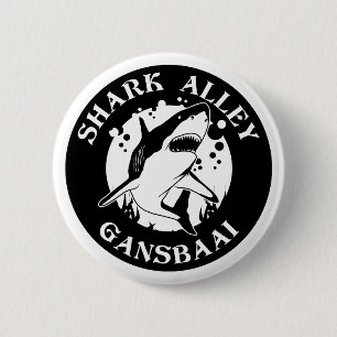 Shark Alley - Gansbaai   Shark Scuba Diving 6 Cm Round Badge
