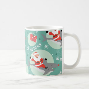 Shark and Santa Christmas Coffee Mug