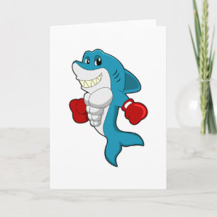 Shark as Boxer with Boxing gloves Card