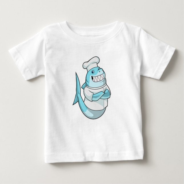 Shark as Chef with Cooking apron Baby T-Shirt (Front)