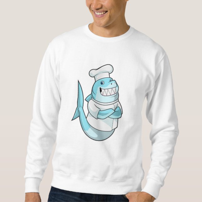Shark as Chef with Cooking apron Sweatshirt (Front)