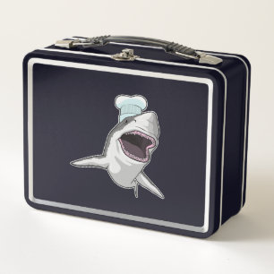 Shark as Cook with Chef hat Metal Lunch Box