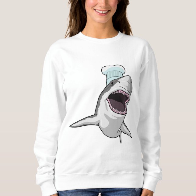 Shark as Cook with Chef hat Sweatshirt (Front)