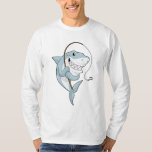 Shark as Fisher with Fishing rod T-Shirt
