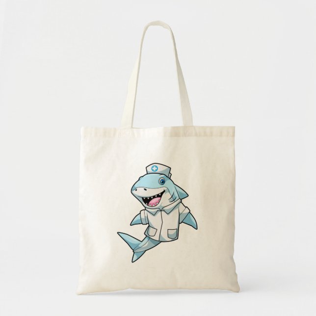 Shark as Nurse with Coat Tote Bag (Front)