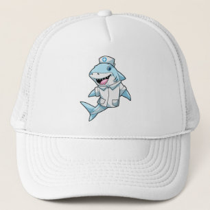 Shark as Nurse with Coat Trucker Hat
