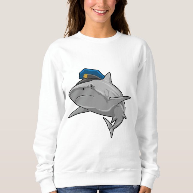 Shark as Police officer Police Sweatshirt (Front)