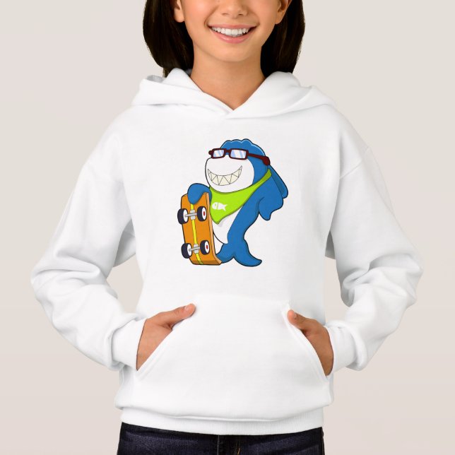 Shark as Skater with Skateboard (Front)