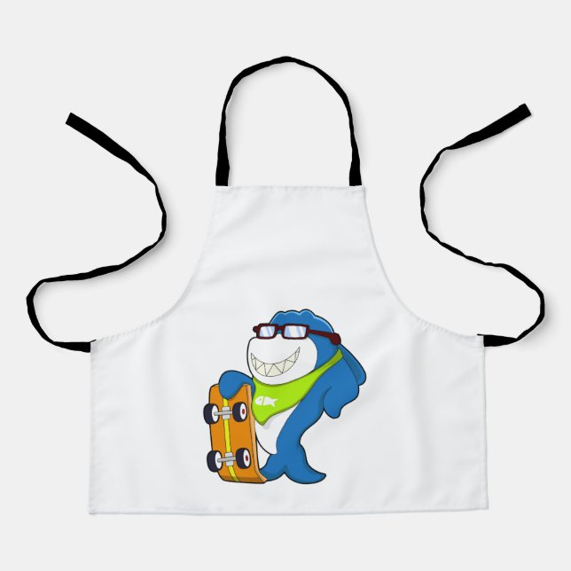 Shark as Skater with Skateboard Apron (Front)
