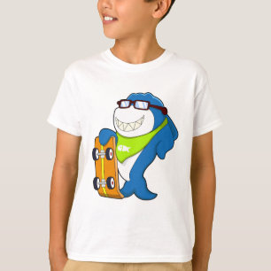 Shark as Skater with Skateboard T-Shirt