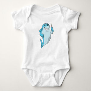 Shark as Teacher with Pointer Baby Bodysuit