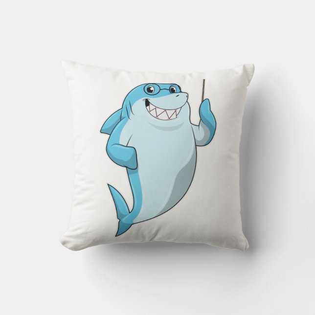 Shark as Teacher with Pointer Cushion (Front)