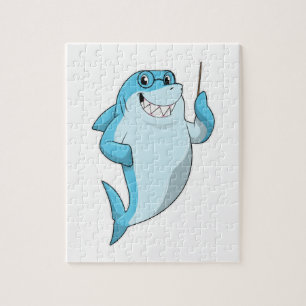 Shark as Teacher with Pointer Jigsaw Puzzle