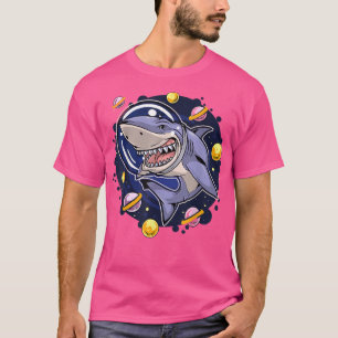 Shark Astronaut Outer Space Lover Planets Funny As T-Shirt