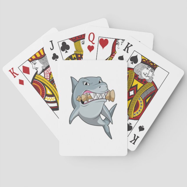 Shark at Chess with Chess piece King Playing Cards (Back)