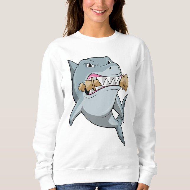 Shark at Chess with Chess piece King Sweatshirt (Front)