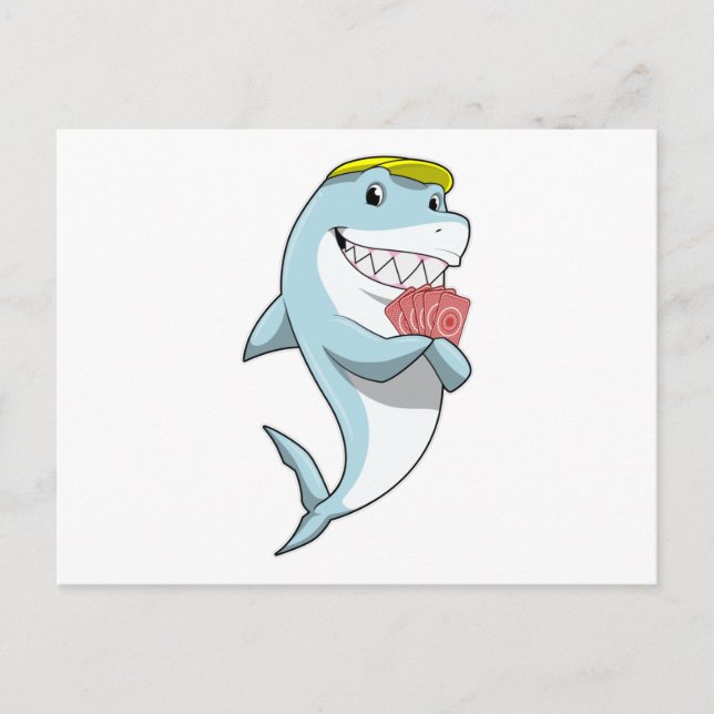 Shark at Poker with Poker cards (Front)