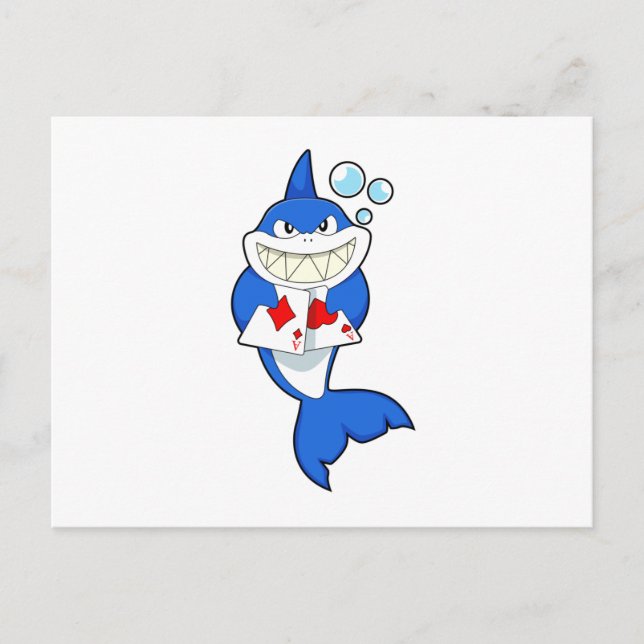 Shark at Poker with Poker cards (Front)