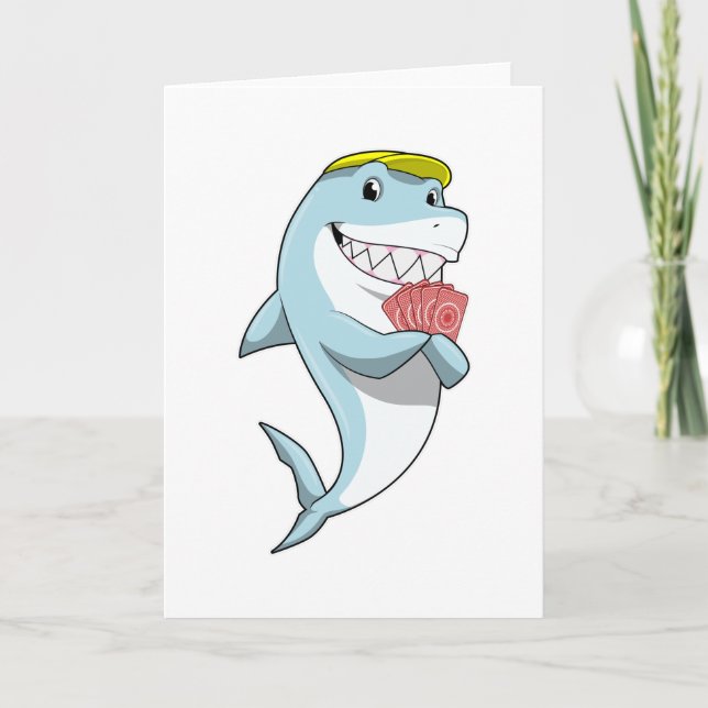 Shark at Poker with Poker cards (Front)