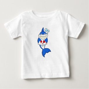 Shark at Poker with Poker cards Baby T-Shirt