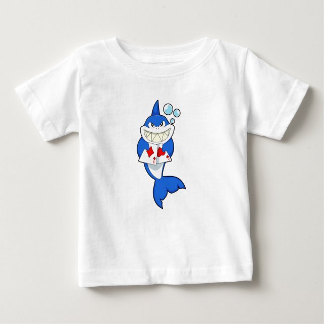Shark at Poker with Poker cards Baby T-Shirt (Front)