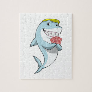 Shark at Poker with Poker cards Jigsaw Puzzle