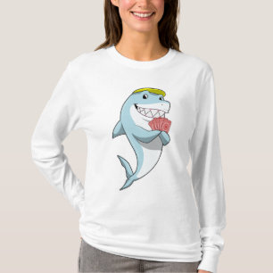 Shark at Poker with Poker cards T-Shirt
