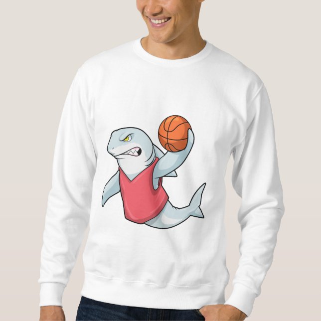 Shark at Sports with Basketball Sweatshirt (Front)