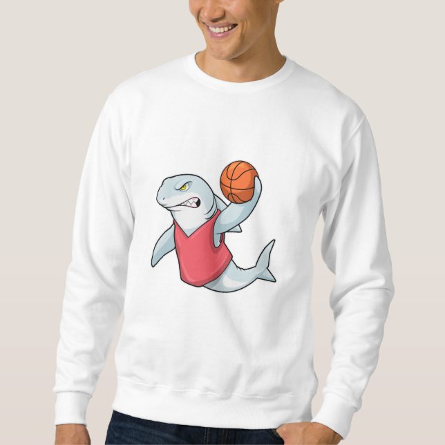 Shark at Sports with Basketball Sweatshirt (Front)