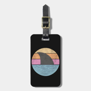 Shark at sunset luggage tag