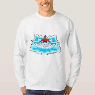 Shark at Swimming with Swimming goggles T-Shirt