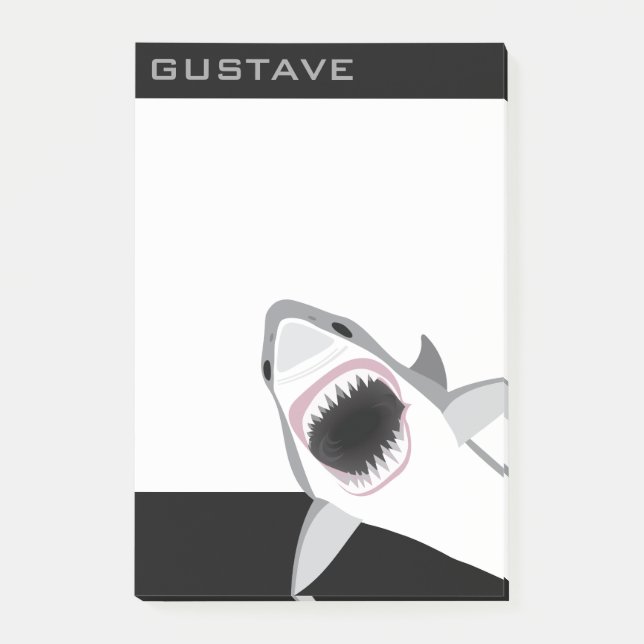 Shark Attack Add Your Name Funny Post-it Notes (Front)