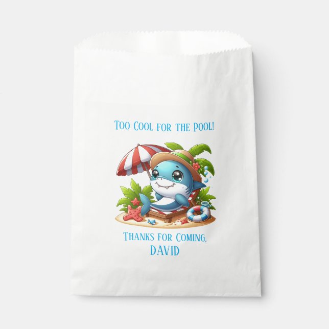 Shark Attack Beach Birthday Favour Bag | Jaw-some (Front)