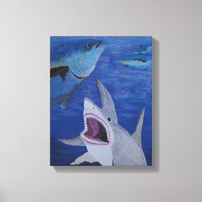 Shark attack canvas print (Front)