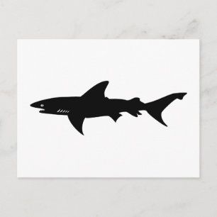 Shark Attack - Diving with Sharks Elegant Black Postcard