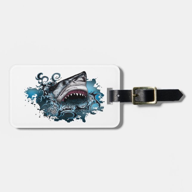 Shark Attack  Luggage Tag (Front Horizontal)