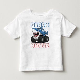 Shark Attack Monster Truck Kids Toddler T-Shirt