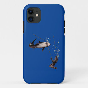 Shark Attack on a Vintage Helmet Diving Diver URM Case-Mate iPhone Case