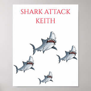 "SHARK ATTACK" PERSONALIZED POSTER