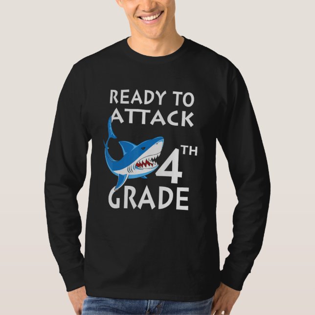 Shark attack Ready To Attack 4th T-Shirt (Front)