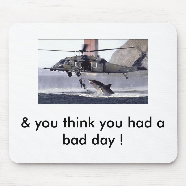 Shark attacks helicopter. mouse pad (Front)