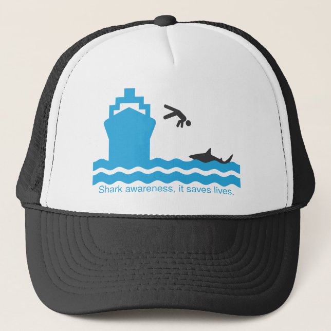 shark awareness trucker hat (Front)