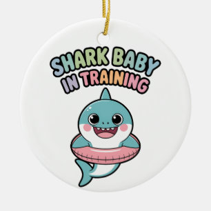Shark Baby in Training Kids Ceramic Tree Decoration