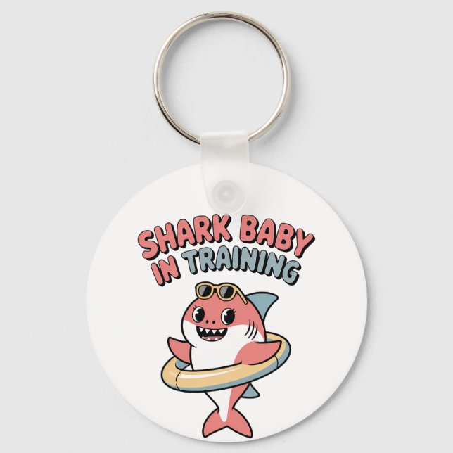 Shark Baby in Training | Kids Key Ring (Front)
