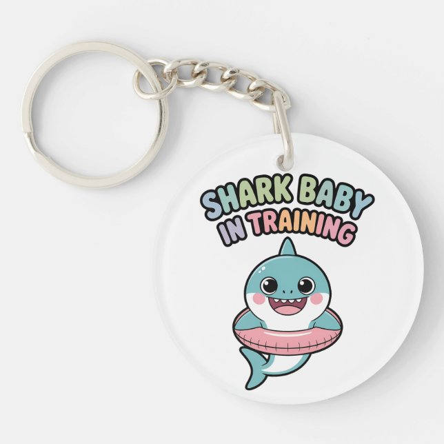 Shark Baby in Training | Kids Key Ring (Front)