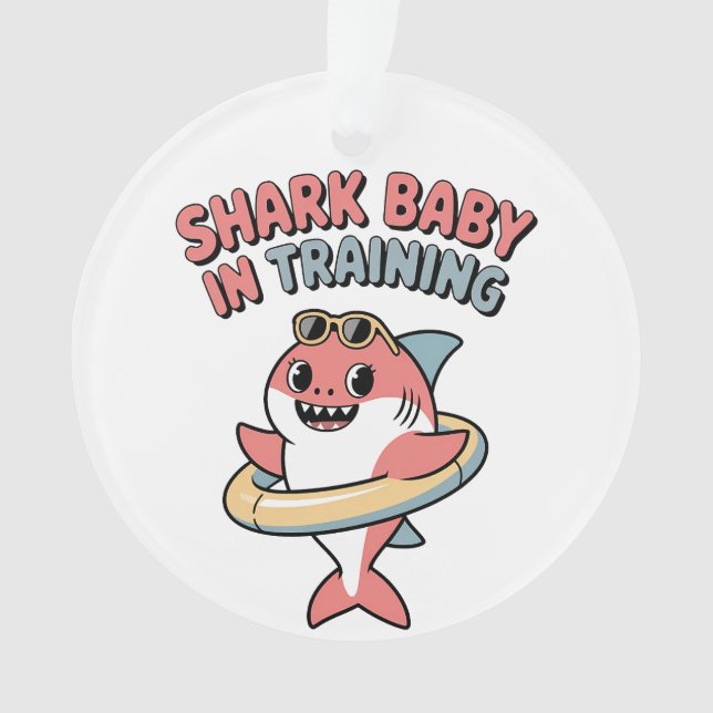 Shark Baby in Training | Kids Ornament (Front)