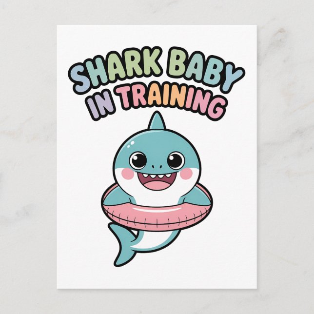 Shark Baby in Training | Kids Postcard (Front)