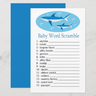 Shark Baby word scramble game