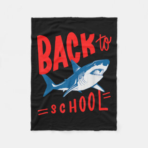Shark Back To School Boys Teacher Student Vintage  Fleece Blanket